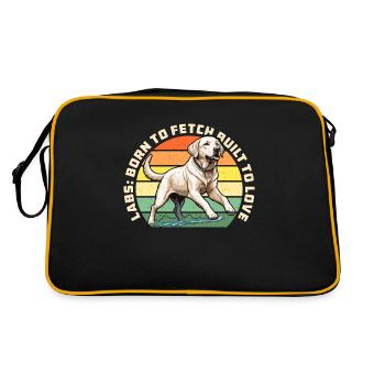 Labrador Retriever Labs Born To Fetch Dog Sports - Retro Bag - black/gold - Back