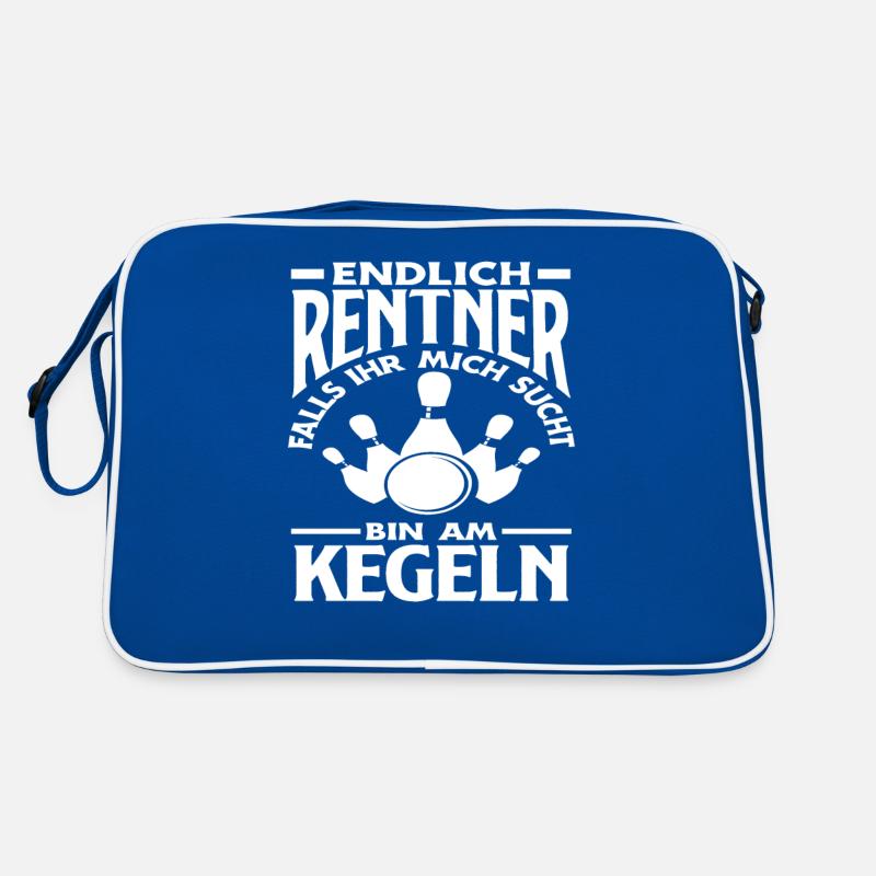 Endlich Rentner Bin Am Kegeln Freizeit Retro Tasche