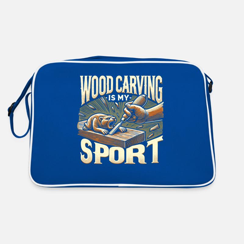 Holzschnitzen ist mein Sport Retro Tasche