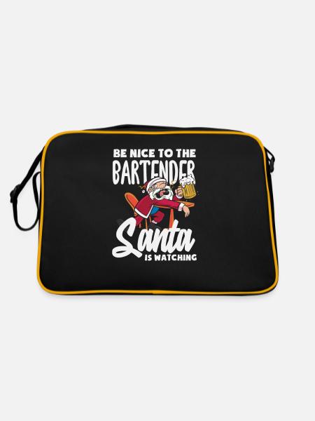 Lustiger Barkeeper Spruch Barkeeper Geschenk - Retro Tasche - Schwarz/Gold - Hinten