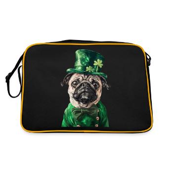 Mops - Retro Tasche - Schwarz/Gold - Hinten