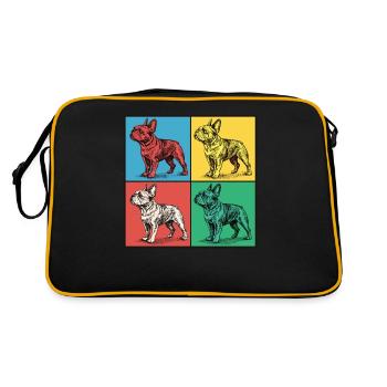 Bouledogue français Pop Art Design - Sac Retro - noir/or - Dos
