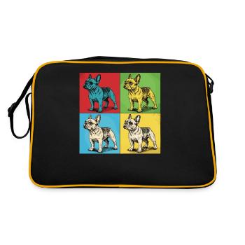 Bouledogue français Pop Art Design - Sac Retro - noir/or - Dos