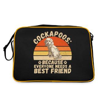 Cockapoo Gifts - Retro Bag - black/gold - Back