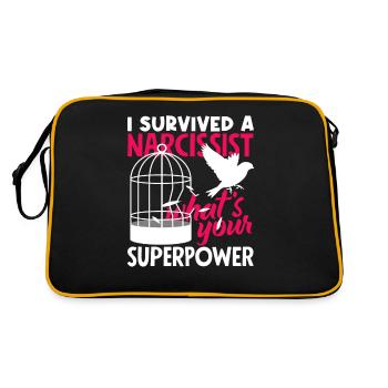 Je vis un divorce de superpuissance narcissique - Sac Retro - noir/or - Dos