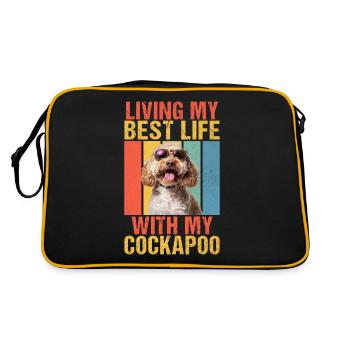 Cockapoo Gifts - Retro Tasche - Schwarz/Gold - Hinten