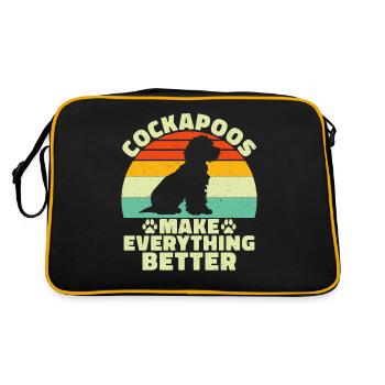 Cockapoo Gifts - Retro Tasche - Schwarz/Gold - Hinten