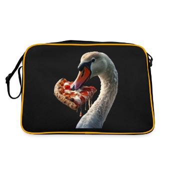 Schwan - Retro Tasche - Schwarz/Gold - Hinten