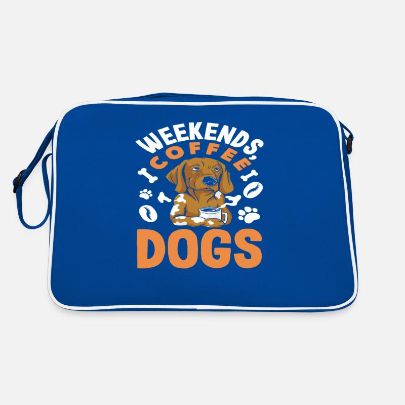 Wochenenden Kaffee Hunde Liebhaber Retro Tasche