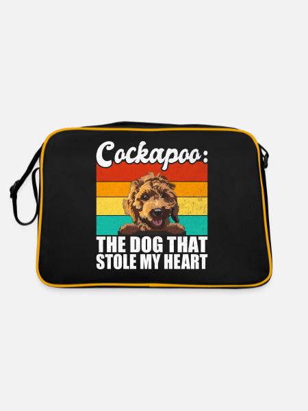 Cockapoo Gifts - Retro Tasche - Schwarz/Gold - Hinten