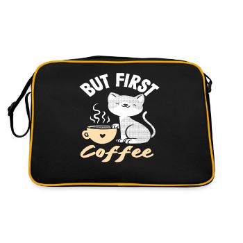 Chat amateur de café - Mais d'abord le café - Sac Retro - noir/or - Dos