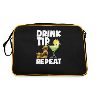 Barman drôle disant cadeau de barman - Sac Retro - noir/or - Dos