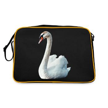 Schwan - Retro Tasche - Schwarz/Gold - Hinten
