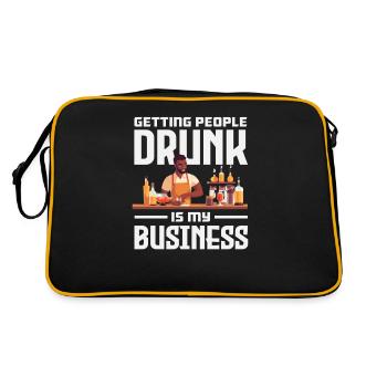 Barman drôle disant cadeau de barman - Sac Retro - noir/or - Dos
