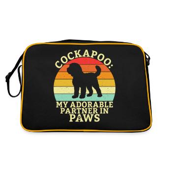 Cockapoo Gifts - Retro Tasche - Schwarz/Gold - Hinten
