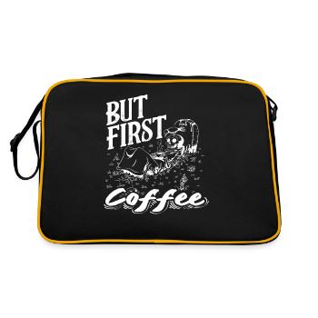Amateur de café : Mais d’abord, le café - Sac Retro - noir/or - Dos