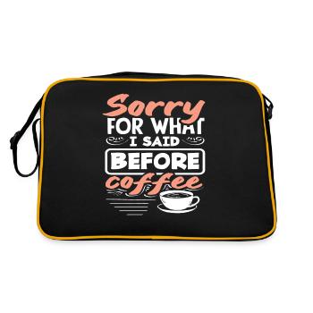 Les amateurs de café s'excusent avant le café - Sac Retro - noir/or - Dos