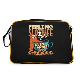 Amateurs de café, soyez paresseux, plus de café - Sac Retro - noir/or - Dos