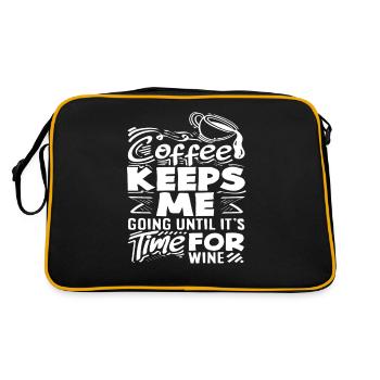 Amateur de café disant : Le café me fait continuer - Sac Retro - noir/or - Dos