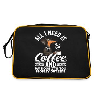 Amateur de café : tout ce dont j'ai besoin, c'est de café - Sac Retro - noir/or - Dos