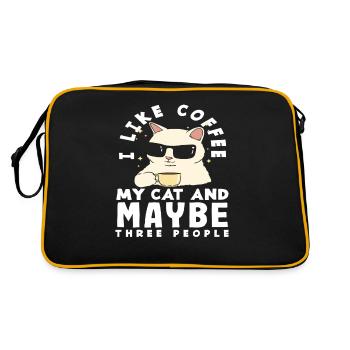 Chat amateur de café et peut-être trois - Sac Retro - noir/or - Dos