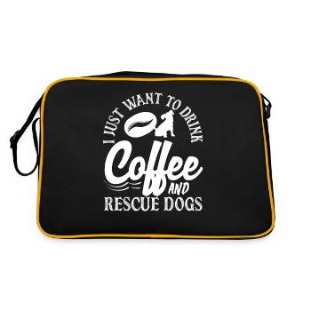Un amateur de café sauve le plaisir des chiens - Sac Retro - noir/or - Dos