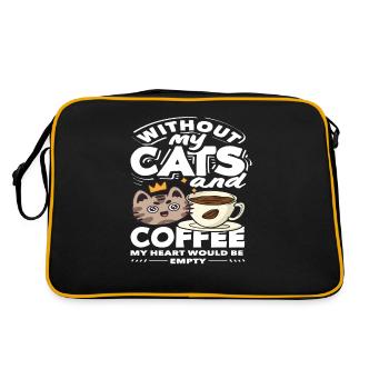 Sans le cœur de mes chats et de mes amateurs de café - Sac Retro - noir/or - Dos