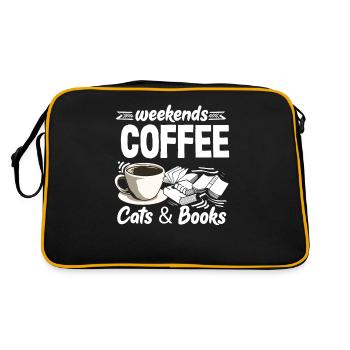 Week-end des amateurs de café : chats et livres - Sac Retro - noir/or - Dos