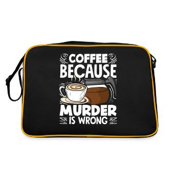 Amateur de café parce que le meurtre est une erreur - Sac Retro - noir/or - Dos