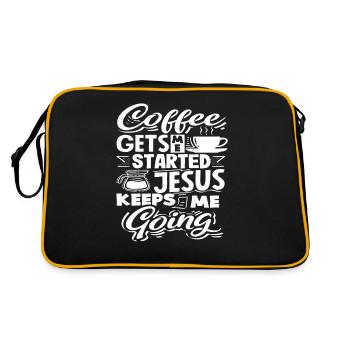 Slogan des amateurs de café pour les amis fidèles - Sac Retro - noir/or - Dos