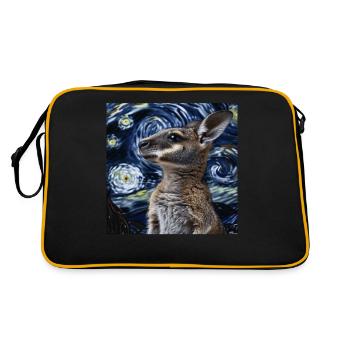 Wallaby - Retro Tasche - Schwarz/Gold - Hinten
