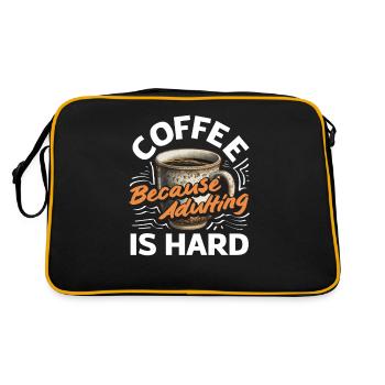 Amateurs de café, car grandir est difficile - Sac Retro - noir/or - Dos