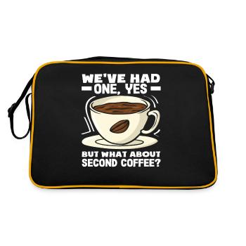Coffee Lovers Second Coffee Slogan - Retro Bag - black/gold - Back