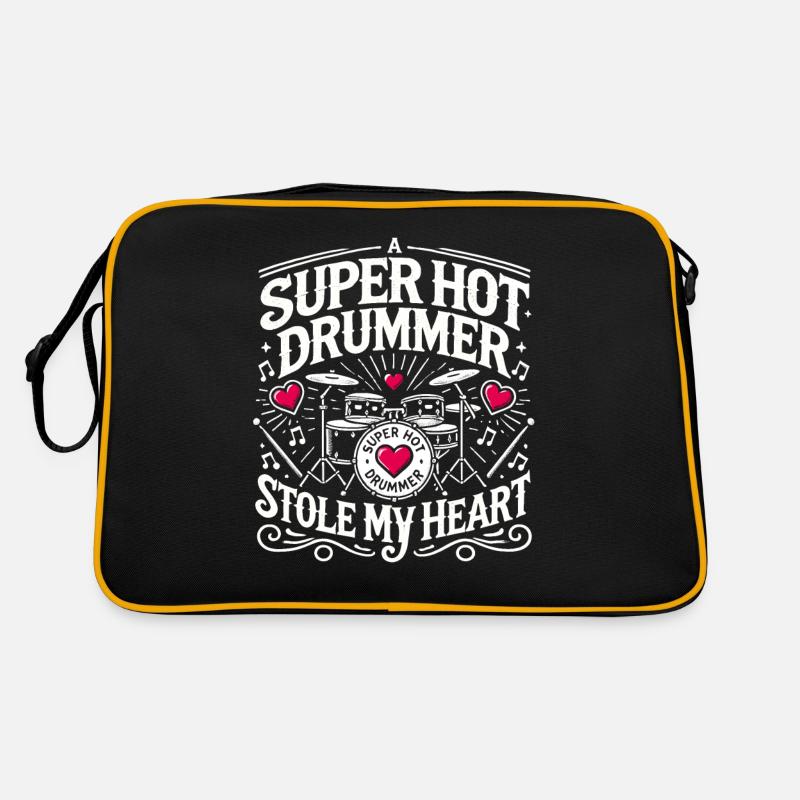 Ein superheißer Schlagzeuger hat mein Herz Retro Tasche