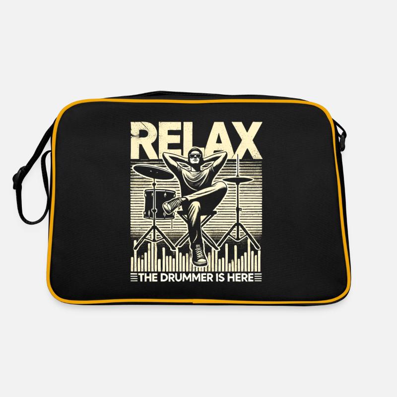 Entspannen Sie sich Der Schlagzeuger ist da Retro Tasche