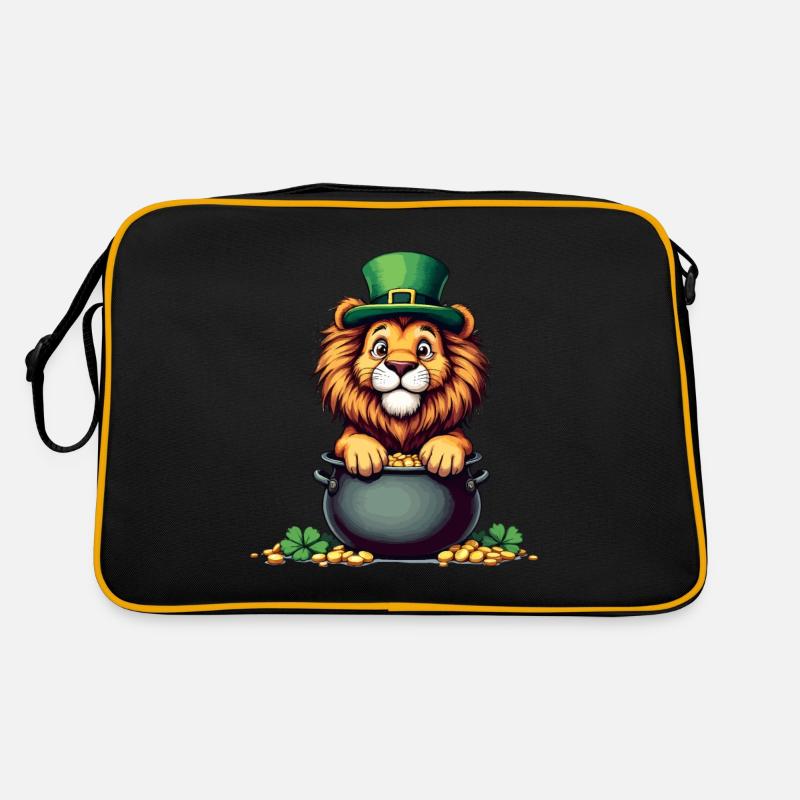 Löwe St. Patricks Day Outfit Löwen Retro Tasche