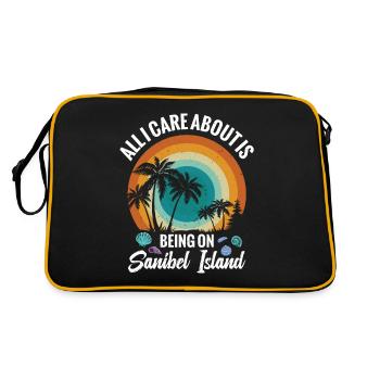 Alles, Was Mich Interessiert, Ist, Auf Sanibel - Retro Tasche - Schwarz/Gold - Hinten