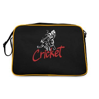 Cricket Player Graphical Illustration - Retro Bag - black/gold - Back