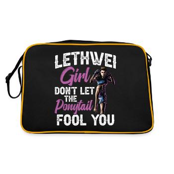 Lethwei Girl, ne laisse pas ta queue de cheval - Sac Retro - noir/or - Dos
