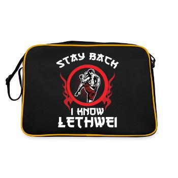 Stay back, I know Lethwei - Retro Bag - black/gold - Back