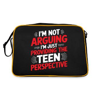 I'm Just Providing The Teen Perspective - Retro Tasche - Schwarz/Gold - Hinten