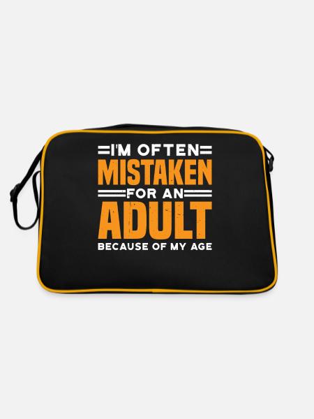 I'm Often Mistaken For An Adult Because Of My Age3 - Retro Tasche - Schwarz/Gold - Hinten