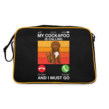 Cockapoo Gifts - Retro Tasche - Schwarz/Gold - Hinten