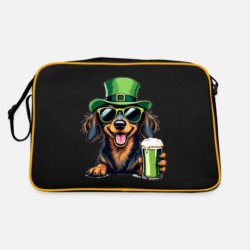 Teckel St. Patrick’s Day Bière Outfit Chiens Sac Retro
