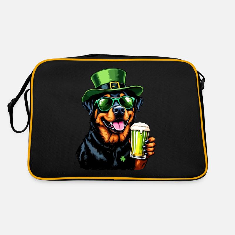 Rottweiler Tenue de bière de la Saint-Patrick Chiens Sac Retro