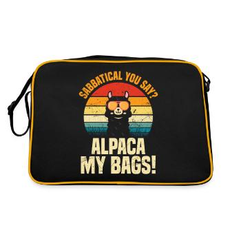 Sabbatical You Say Alpaca My Bags! - Retro Tasche - Schwarz/Gold - Hinten