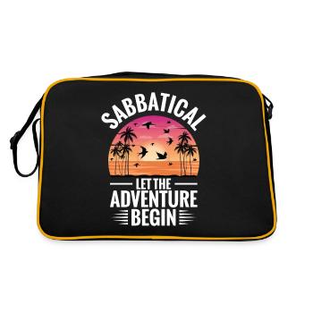 Sabbatical, Lass Das Abenteuer Beginnen - Retro Tasche - Schwarz/Gold - Hinten
