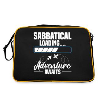 Sabbatical Wird Geladen... Das Abenteuer Wartet - Retro Tasche - Schwarz/Gold - Hinten