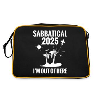 Sabbatical 2025: Ich Bin Hier Raus - Retro Tasche - Schwarz/Gold - Hinten