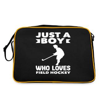 Un garçon qui aime le hockey sur gazon - Sac Retro - noir/or - Dos